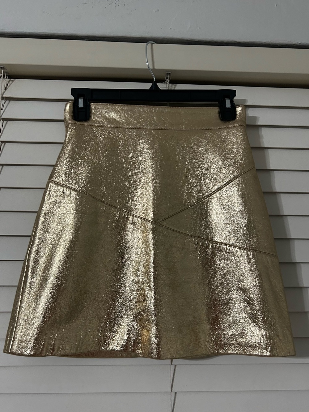 NBD Metallic Gold Leather Women's Skirt
